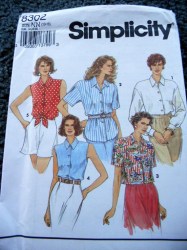 8302 SIMPLICITY EZ SHIRTS  SLEEVES / SHIRT TAIL OR NOT PATTERN 10-16 UNCUT